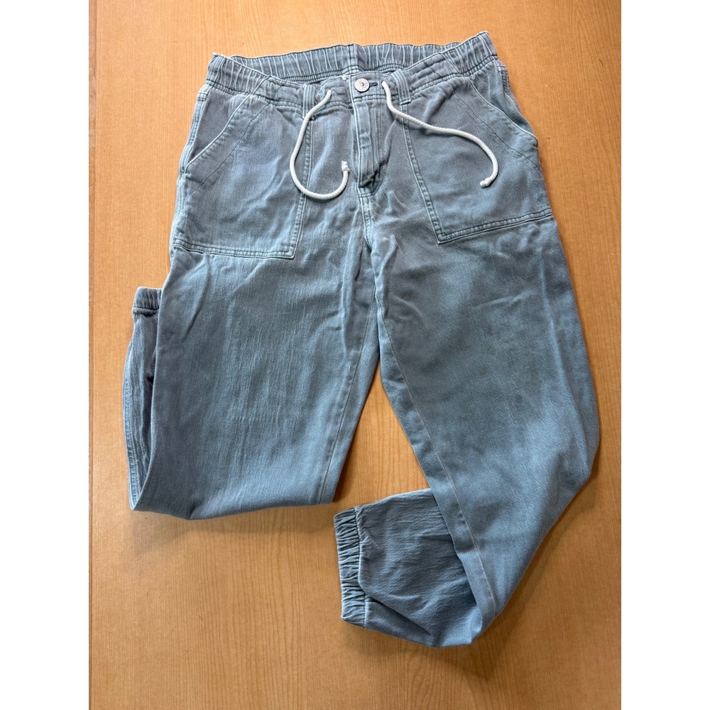 American Eagle Grey green Denim Joggers Womens 10 Regular Stretch Drawstring